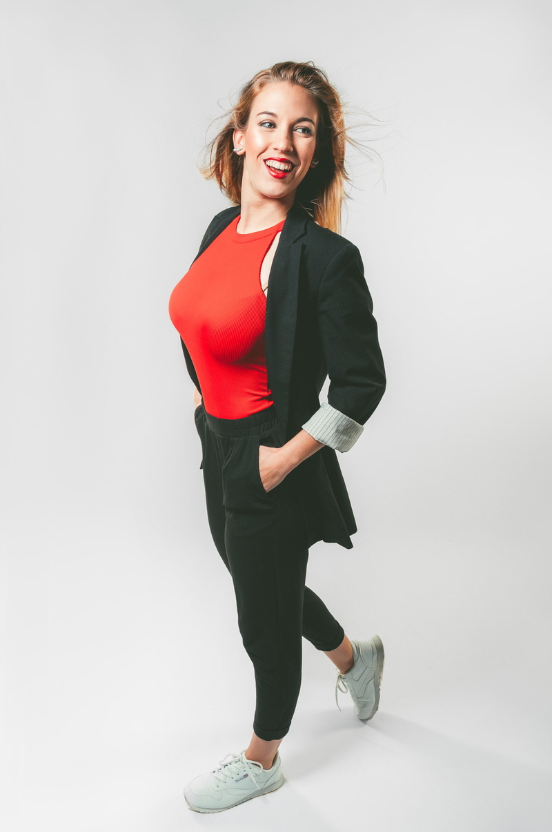 women, smiling, 1080P, model, red lipstick, Ruben Cid, simple background, 500px