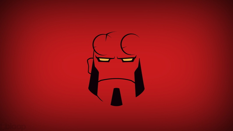 x, blop, hd, hellboy, art, Superheroes, minimalistic, 1080P