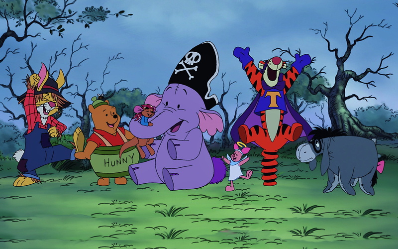 celebration, Festivals / Holidays, male likeness, halloween, female likeness, animal wildlife, art and craft, nature, holiday, pooh, tree, representation
