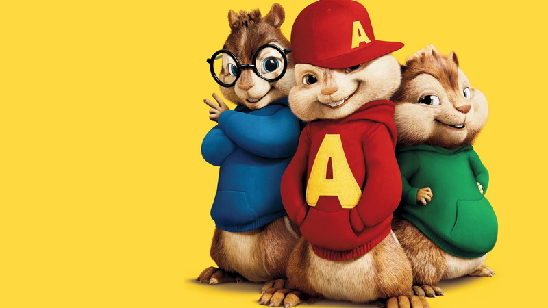 yellow, Alvin, colored background, domestic animals, no people, stuffed toy, young animal, animal representation, 1080P, teddy bear, dog, Chipmunks, mammal