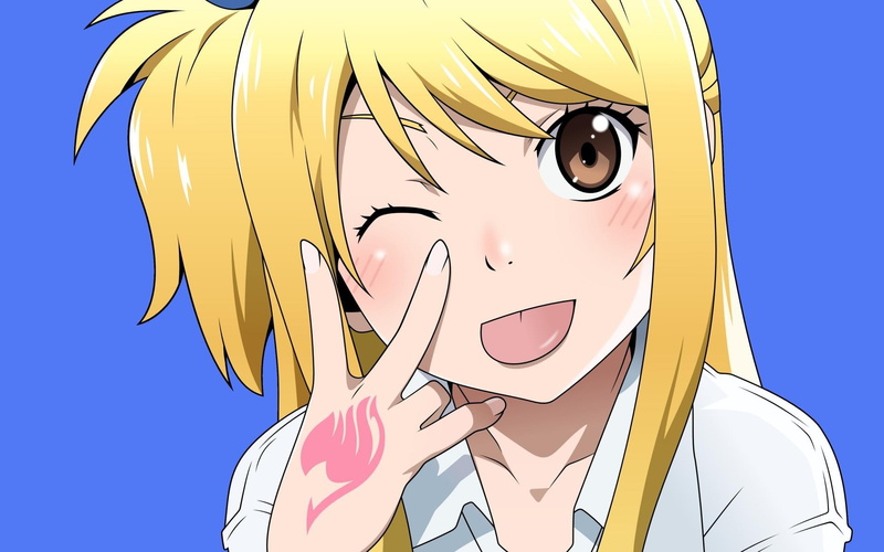 anime, art and craft, representation, adult, yellow, Fairy Tail, human face, 1080P, women, sky, Heartfilia Lucy, one person, front view, portrait, lifestyles