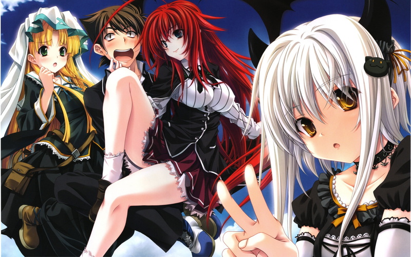clothing, Gremory Rias, anime girls, Toujou Koneko, multi colored, event, day, group of people, costume, people, celebration, 2K, representation, character