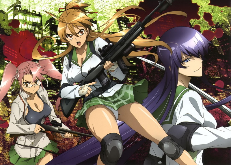 Saya Takagi, Rei Miyamoto, 1080P, Anime, Highschool Of The Dead, Saeko Busujima