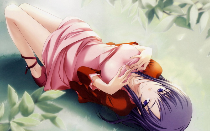 Purple Hair, Saeko Busujima, Highschool Of The Dead, Anime, 1080P