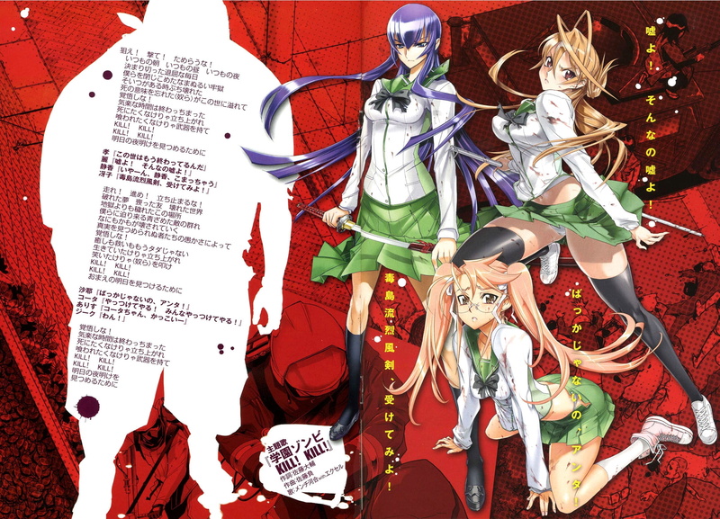 rei, miyamoto, highschool of the dead, busujima, highschool, art, hd, saya, anime, saeko, x, Miyamoto Rei, 1080P, hot, takagi, dead