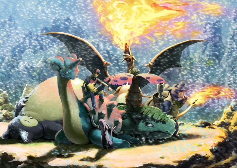 espeon, Venusaur, charizard, lapras, snorlax, pikachu, art, 720P, blastoise, x, anime, hd, pokemon