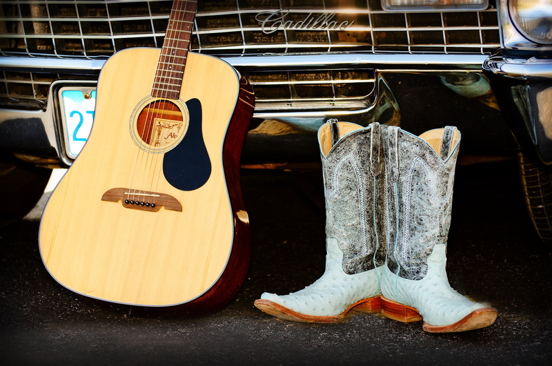 cowboy boots, guitar, vintage, acoustic guitar, arts culture and entertainment, musical instrument string, country, musical Instrument, cadillac, cowboy