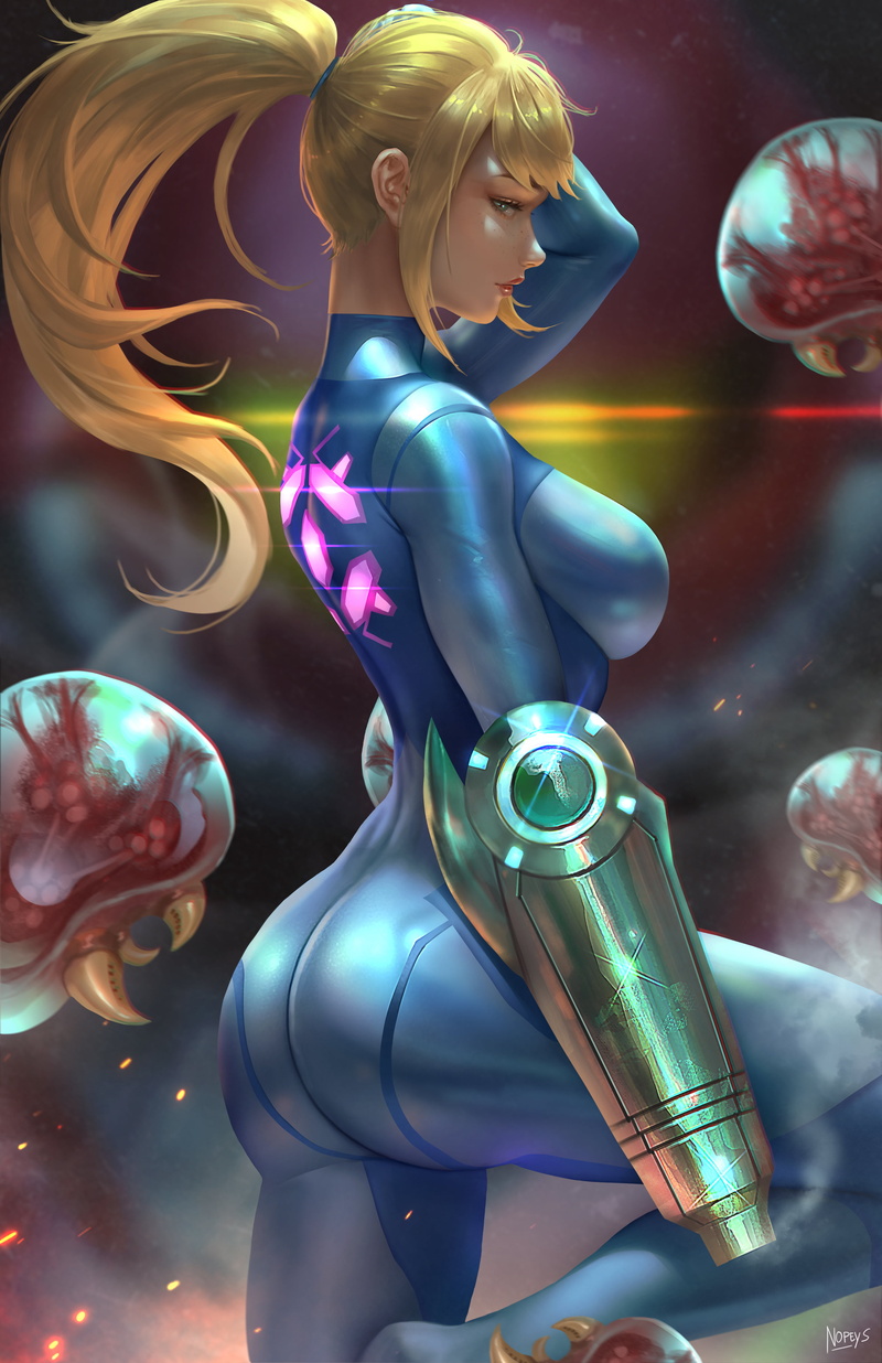 video game girls, fantasy girl, 4K, video game art, drawing, Zero Suit Samus, fantasy art, video games, fan art, Samus Aran, blonde, illustration, Metroid