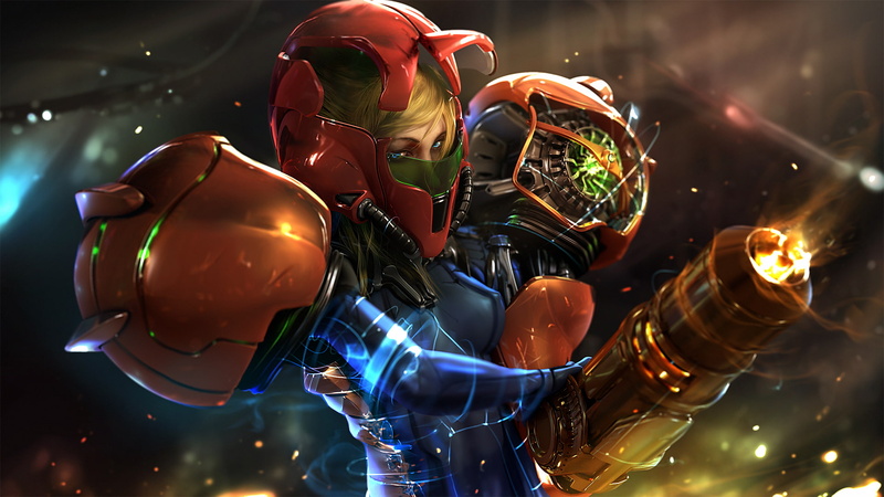 anime, technology, glowing, electricity, close-up, Bodysuit, illuminated, indoors, still life, Metroid, store, 1080P, focus on foreground, light - natural phenomenon