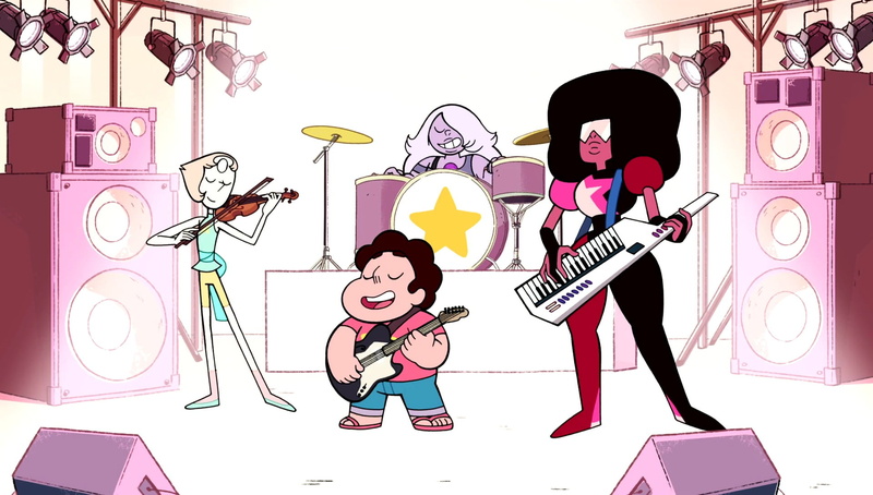input device, emotion, Steven Universe, people, microphone, musician, smiling, 1080P, musical instrument, arts culture and entertainment, electric guitar