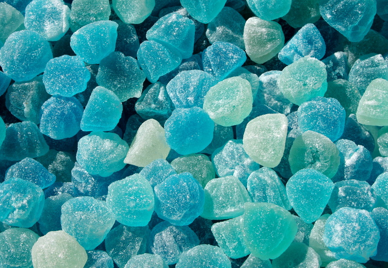 bright, indoors, candies, marmalade, still life, high angle view, full frame, color Image, background, large group of objects, 5K, shape, textured, teal