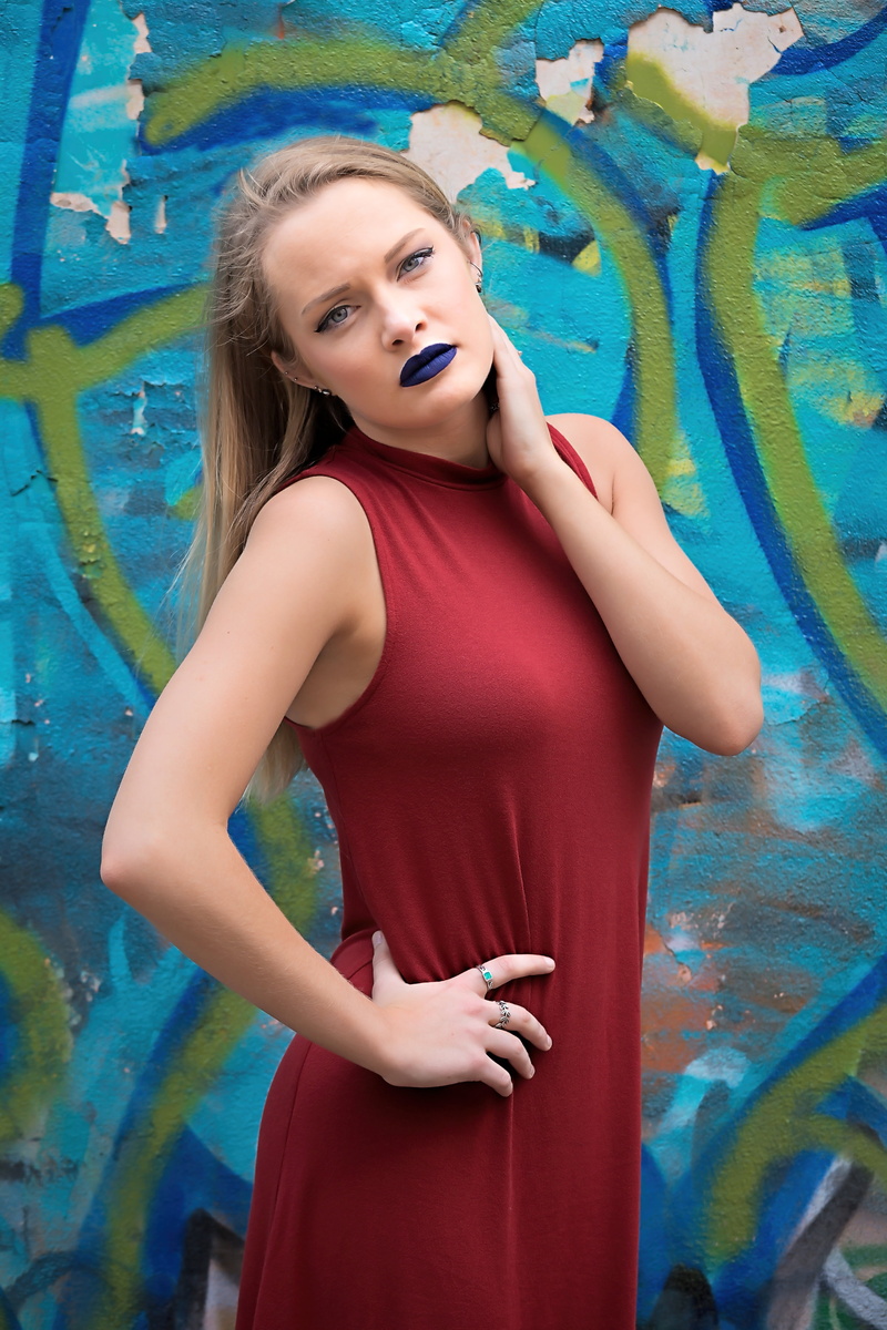 fashion, blue, beauty, woman, wall, lipstick, glamour, female, beautiful woman, young adult, 5K, women, standing, young women, one Person, portrait, adult