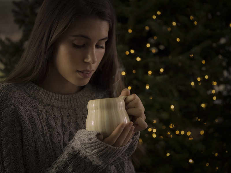 adult, drinking, young adult, tea - hot drink, food and drink, female, mug, celebration, gray, lifestyles, standing, tree, hot drink, headshot, near, young women