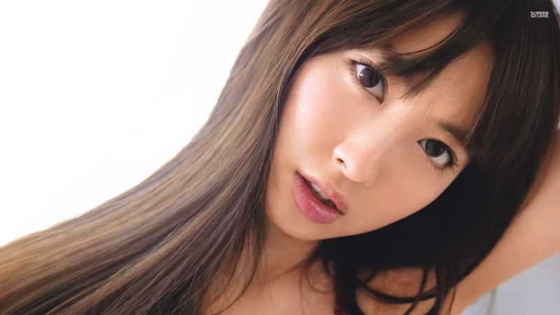 1080P, long hair, women, face, brown eyes, Haruna Kojima, brunette, Asian