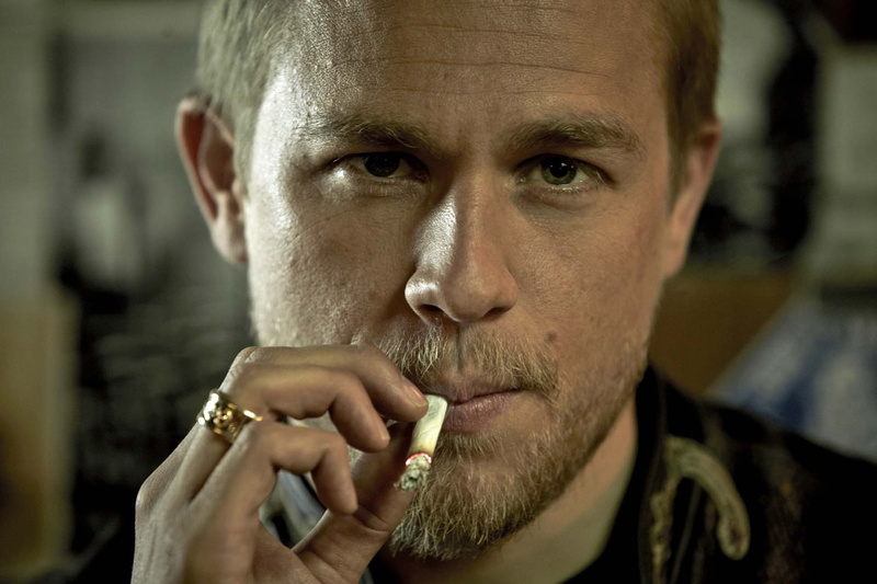 Charlie Hunnam, Black and White, Actor, Cigarette, Actors, 1080P, Smoking, Boy, Man, Celebrity, Face, Beard