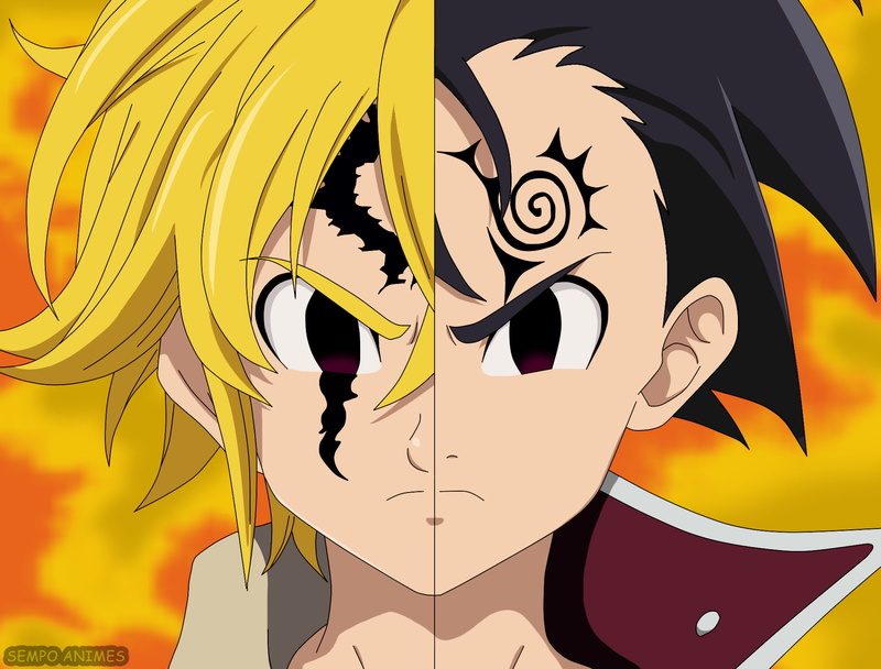 Zeldris (The Seven Deadly Sins), Black Hair, Purple Eyes, 1080P, The Seven Deadly Sins, Meliodas (The Seven Deadly Sins), Anime, Blonde