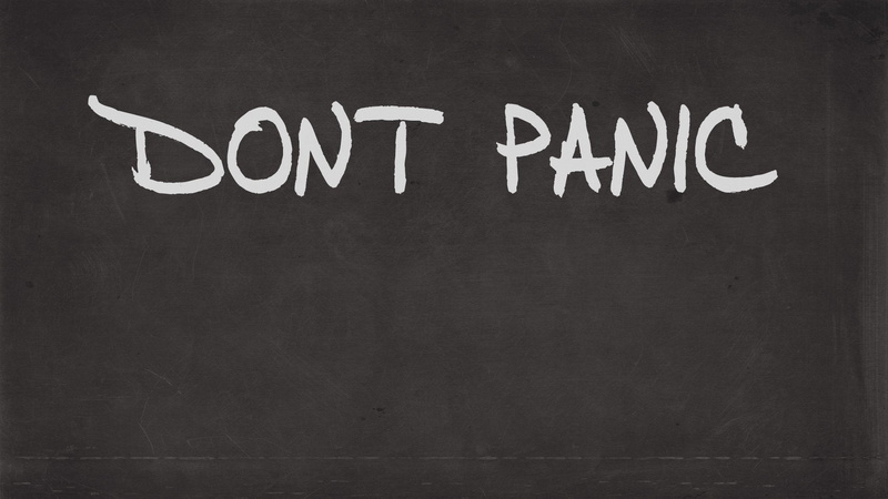 typography, minimalistic, guide, don 039 t, galaxy, 1080P, hitchhikers, graffiti, panic