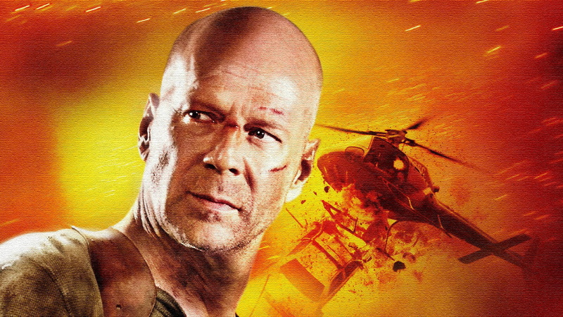 1080P, Live Free or Die Hard, Helicopter, John McClane, Movie, Bruce Willis