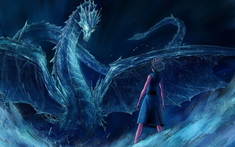 720P, hd, manga, blue, dragon, fantasy, anime, hitsugaya, toushirou
