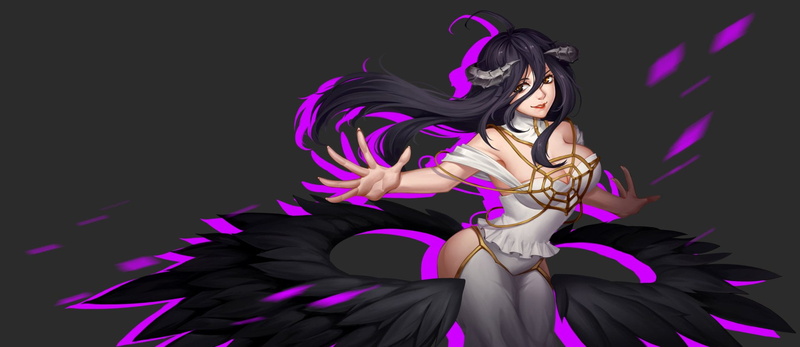 indoors, Albedo (Overlord), dancing, adult, human arm, black background, purple, women, young adult, nightlife, motion, illuminated, studio shot, costume