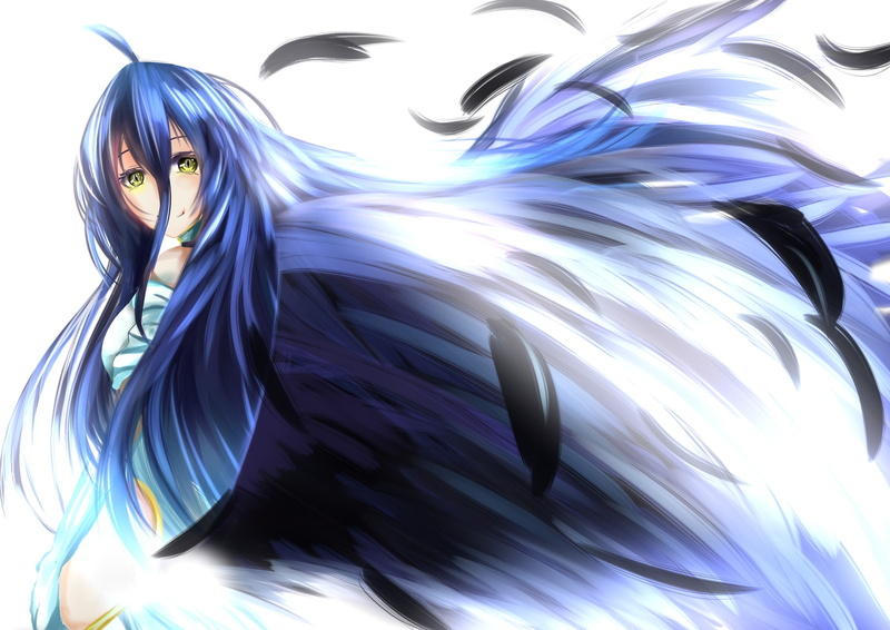 anime, portrait, no people, long hair, full frame, representation, nature, anime girls, motion, abstract, front view, pattern, blue, day, Overlord (anime)