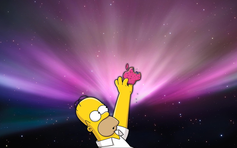 simpson, technology, apple, homer, donuts, 2K