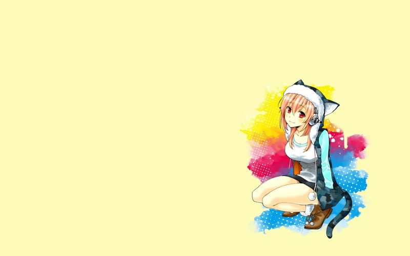 anime, hd, cartoon/comic, headphones, 1080P