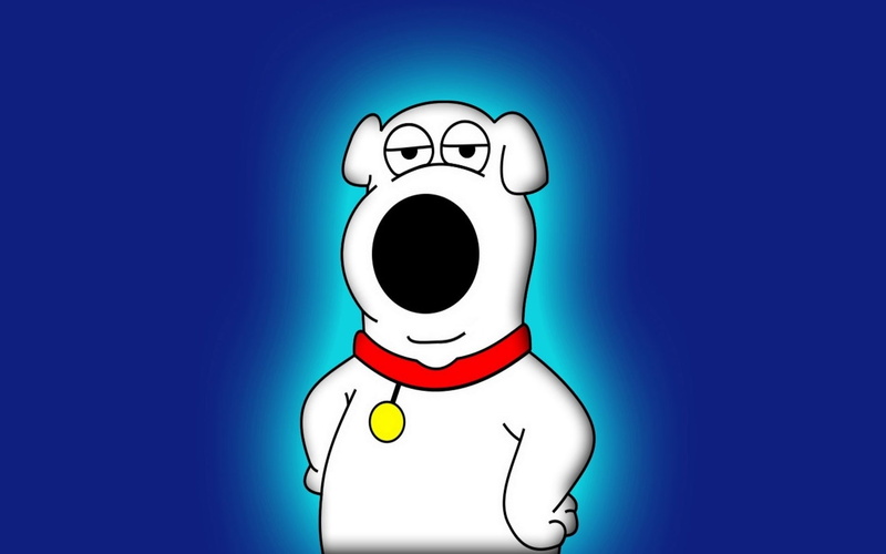 Family Guy, Dog, Cartoon, Minimalist, 1080P, TV Show, Brian Griffin, Blue