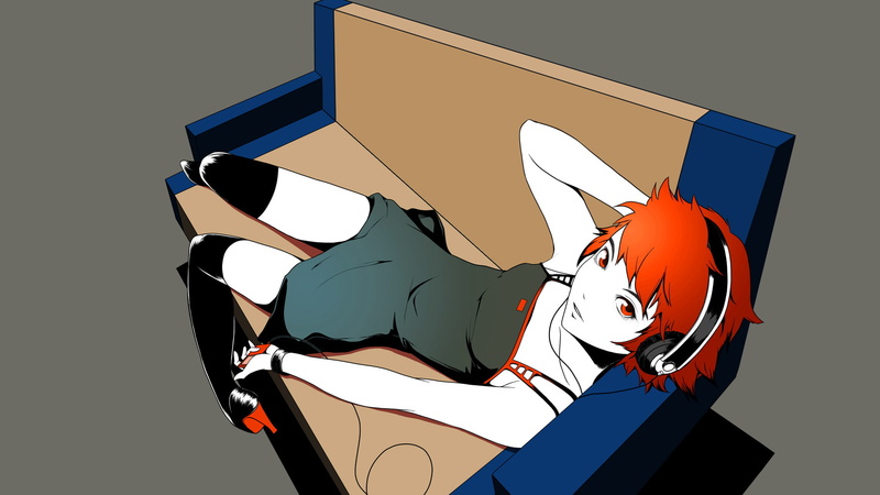 cartoon/comic, anime, 1080P, headphones, hd