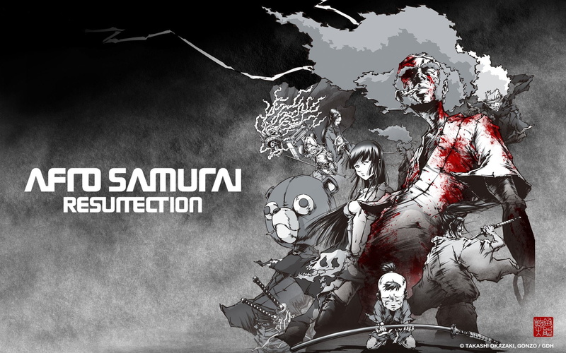 Afro Samurai, afto, Anime, resurrection, Kuma (Afro Samurai), samurai, Okiku, 1080P
