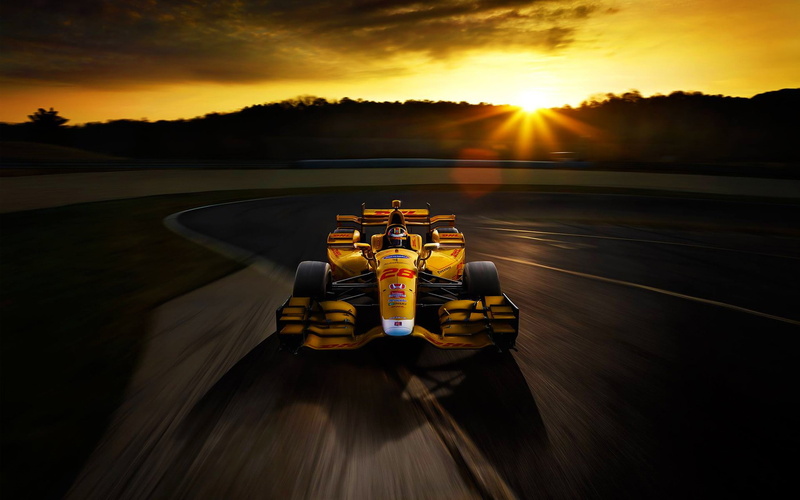 sport, land vehicle, sunset, beauty in nature, cloud - sky, outdoors, orange color, mode of transportation, road, Indy 500, vehicle, transportation, 1080P