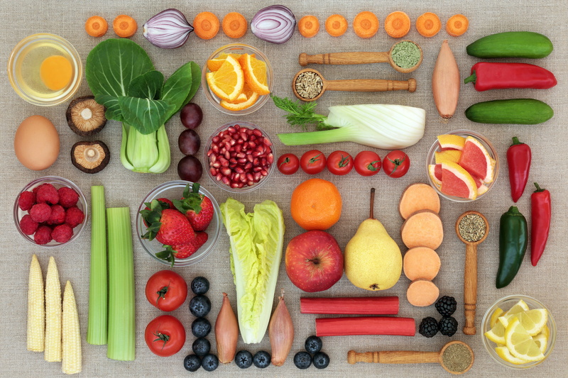 BlackBerry, plum, lemon, tomatoes, 4K, berry, bowls, fruit, spices, eggs, pear, bow, Apple, carrots, strawberry, orange, slices, corn, mushrooms, vegetables