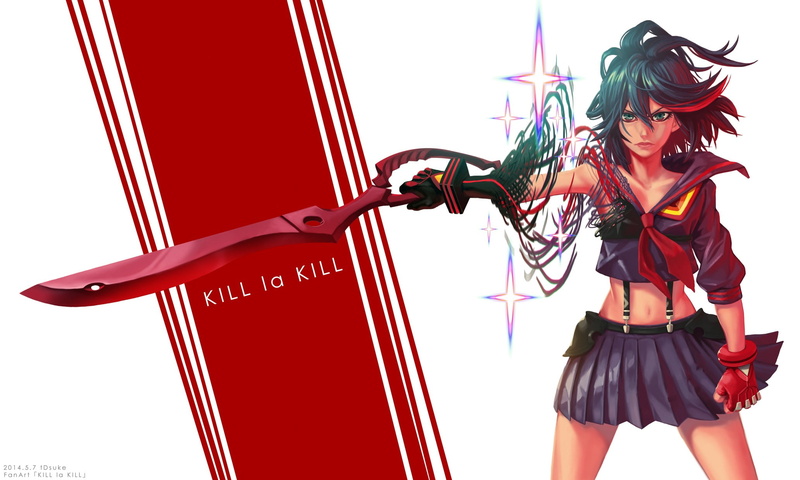 women, young women, lifestyles, adult, leisure activity, costume, smiling, studio shot, Matoi Ryuuko, hairstyle, beautiful woman, young adult, 1080P, Kill la Kill