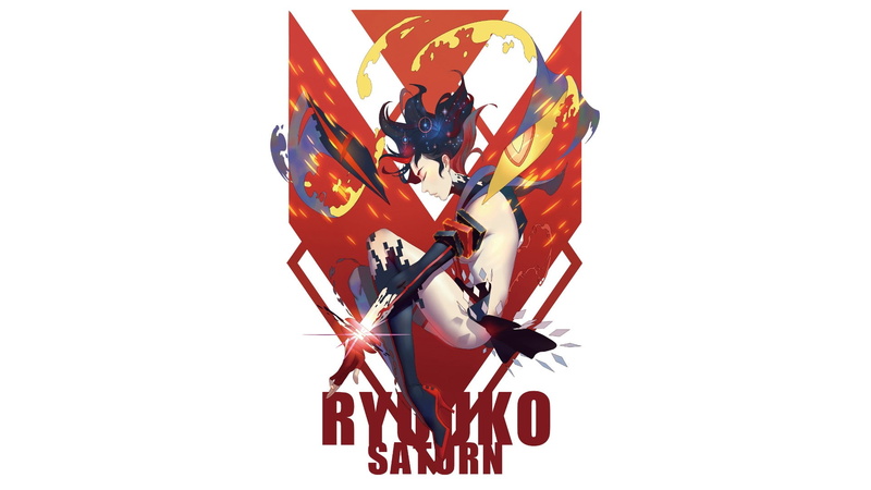 celebration, Matoi Ryuuko, Kill la Kill, red, indoors, cut out, lifestyles, men, people, text, western script, studio shot, communication, copy space, real people