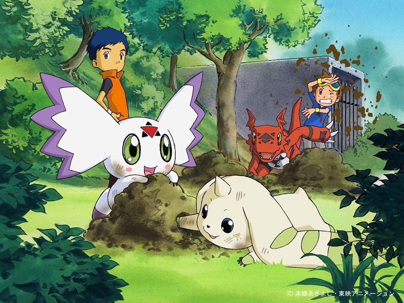 art, terriermon, and, guilmon, digimon, hd, anime, 480P