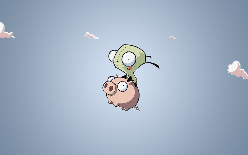 clouds, gir, 1080P, zim, pigs, invader