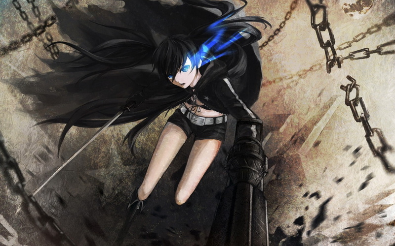 graphic, rock, female, shooter, black, character, hd, cartoon/comic, arrt, shorts, 720P, anime