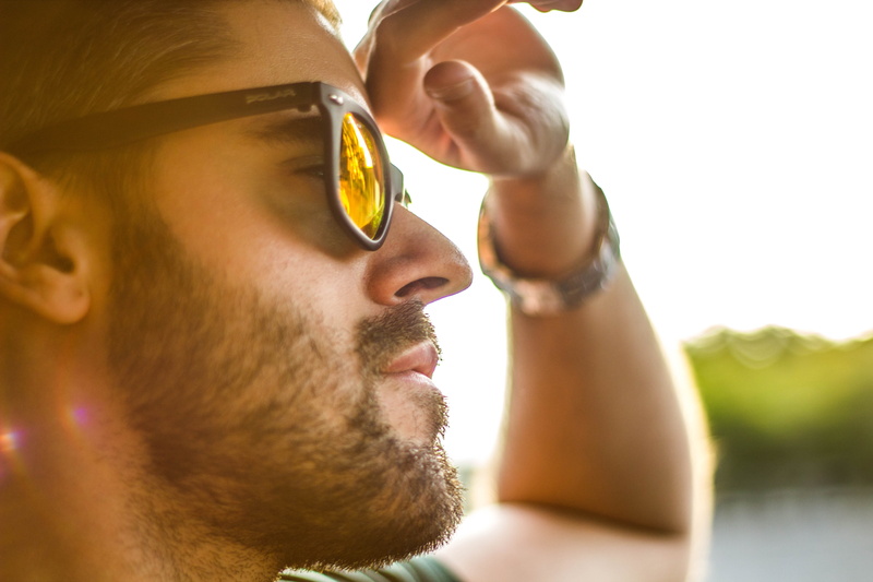 sun, human face, portrait, boy, profile view, glasses, model, adult, young men, blur, nature, framed, one person, arm, bright, eyewear, face, outdoors