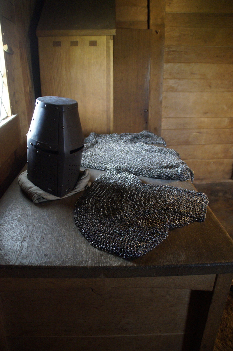 middle ages, indoors, helm, day, architecture, home interior, clothing, warrior, ready laid, still life, battle, armor, silver, historically, wood - material