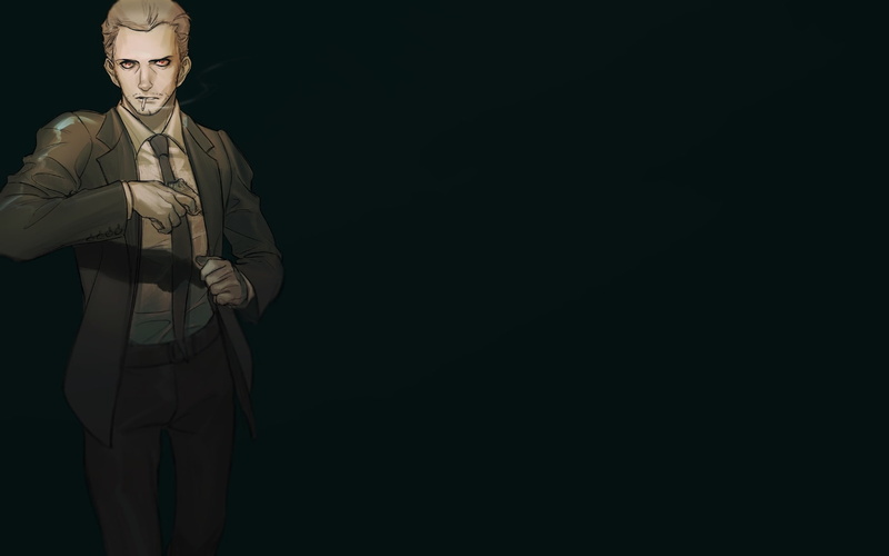 hair, male, all, 720P, short, com, red, weapon, smoking, persona, dojima, konachan, 250239, black, gun, tie, cat, ryotaro, suit, cigarette, eyes
