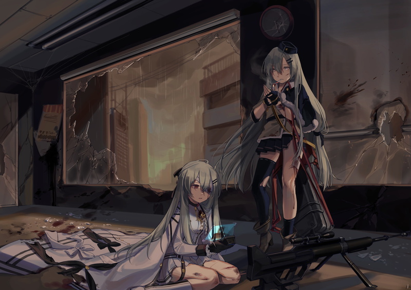 spooky, representation, real people, eyepatch, smoking, weapon, arts culture and entertainment, one person, indoors, 2K, skirt, human representation, hair