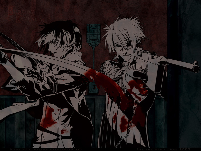 bullets, carnage, dogs, miwa, naoto, gun, katana, weapon, blood, sword, fuyumine, 720P, haine, rammsteiner, shirow