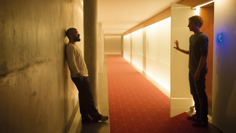 side view, communication, arcade, building, young adult, 4K, people, adult, profile view, ex machina, corridor, young men, women, wall - building feature