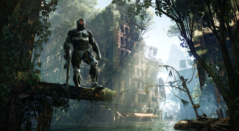 water, Games, crysis 3, group of people, plant, sunlight, video, Screenshots, people, sculpture, Ruins, Artwork, digital, outdoors, nature, 2013