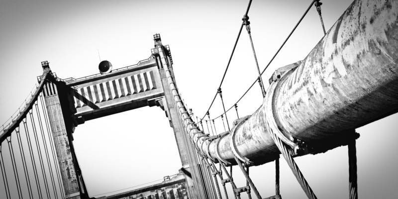 united states, clear sky, leading lines, travel, bridge, industry, pole, 5K, nautical vessel, golden gate, bandw, architecture, rigging, outdoors, built structure