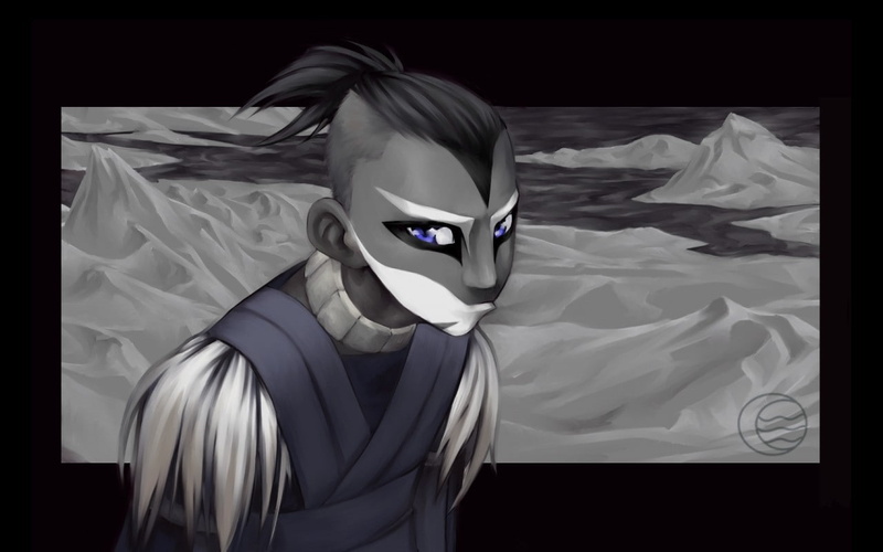 disguise, indoors, mask, Sokka, covering, Avatar: The Last Airbender, furniture, domestic room, art and craft, crumpled, textile, flag, black background