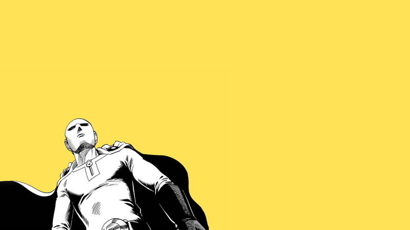 one person, copy space, front view, indoors, studio shot, colored background, art and craft, waist up, standing, clothing, One-Punch Man, male likeness