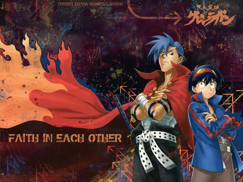 anime, Simon, Kamina, Tengen Toppa Gurren Lagann, 720P