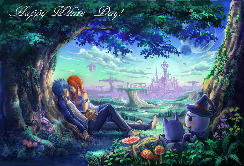 Fairy Tail, Plue (Fairy Tail), Happy (Fairy Tail), Anime, 2K, Erza Scarlet, Jellal Fernandes