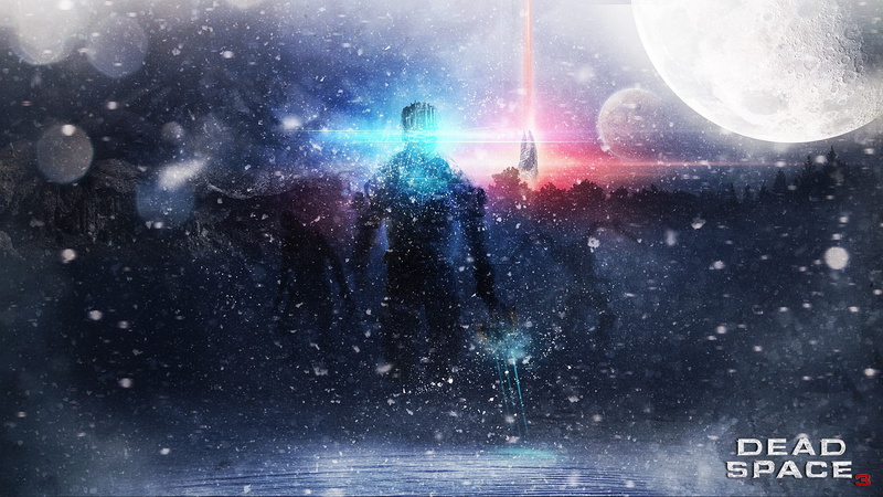 snowing, outdoors, astronomy, snow, cold temperature, sky, digital composite, Dead Space 3, Dead Space, illuminated, group of people, winter, nature, star - space